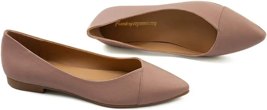 FUNKYMONKEY Women's Classic Ballet Flats Casual Comfort Slip On Flats Shoes