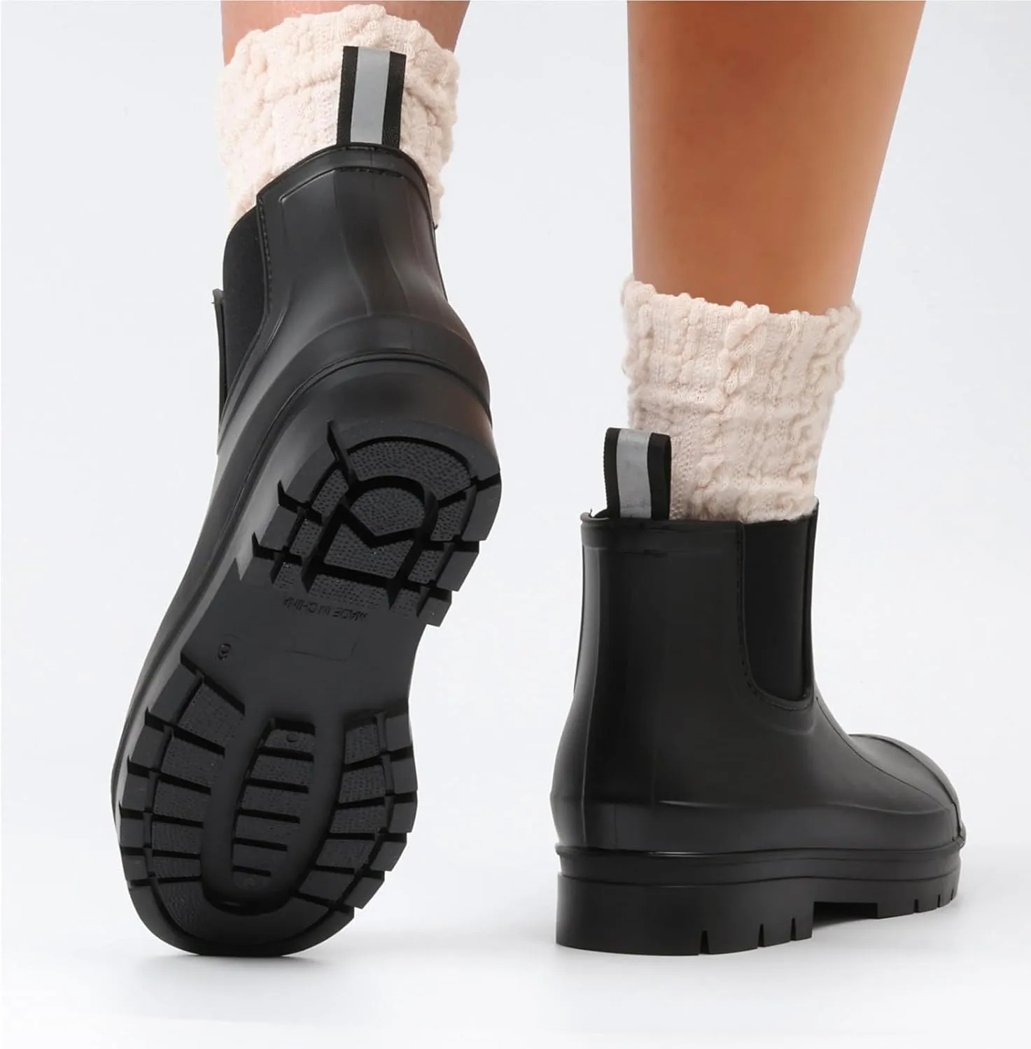 Furuian Women's Ankle Rain Boots Waterproof Chelsea Rain Boots Rubber Boots Women Short Garden Boots Anti Slip Outdoor Lightweight Work Booties