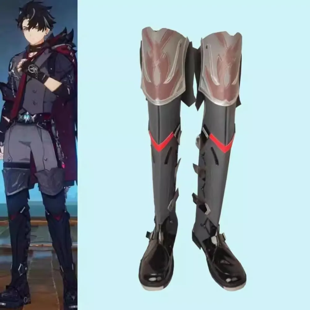 Genshin Impact Cosplay Full Character Wriothesley Cosplay Shoes Boots, Heels, and Flats for Halloween, Anime and Game Conventions