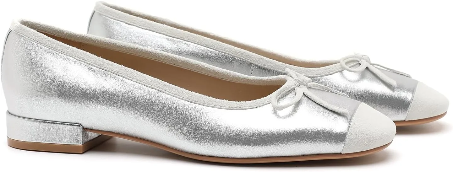 Genuine Leather Ballet Flats Comfortable Casual Dressy Shoes with Memory Latex Insole Comfort Slip on Ballerina Flats
