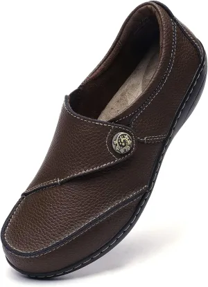 Geoeleph Women's Loafers Casual Slip-Ons Comfort Walking Flats Leather Driving Moccasins