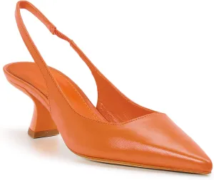 gihubafuil Women’s Low Kitten Heel Pumps Shoes Closed Pointed Toe Heels Casual Slingback Slip-on Dress Shoes