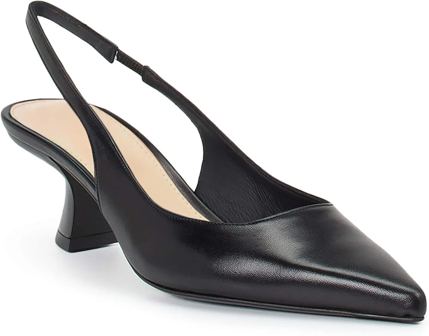 gihubafuil Women’s Low Kitten Heel Pumps Shoes Closed Pointed Toe Heels Casual Slingback Slip-on Dress Shoes