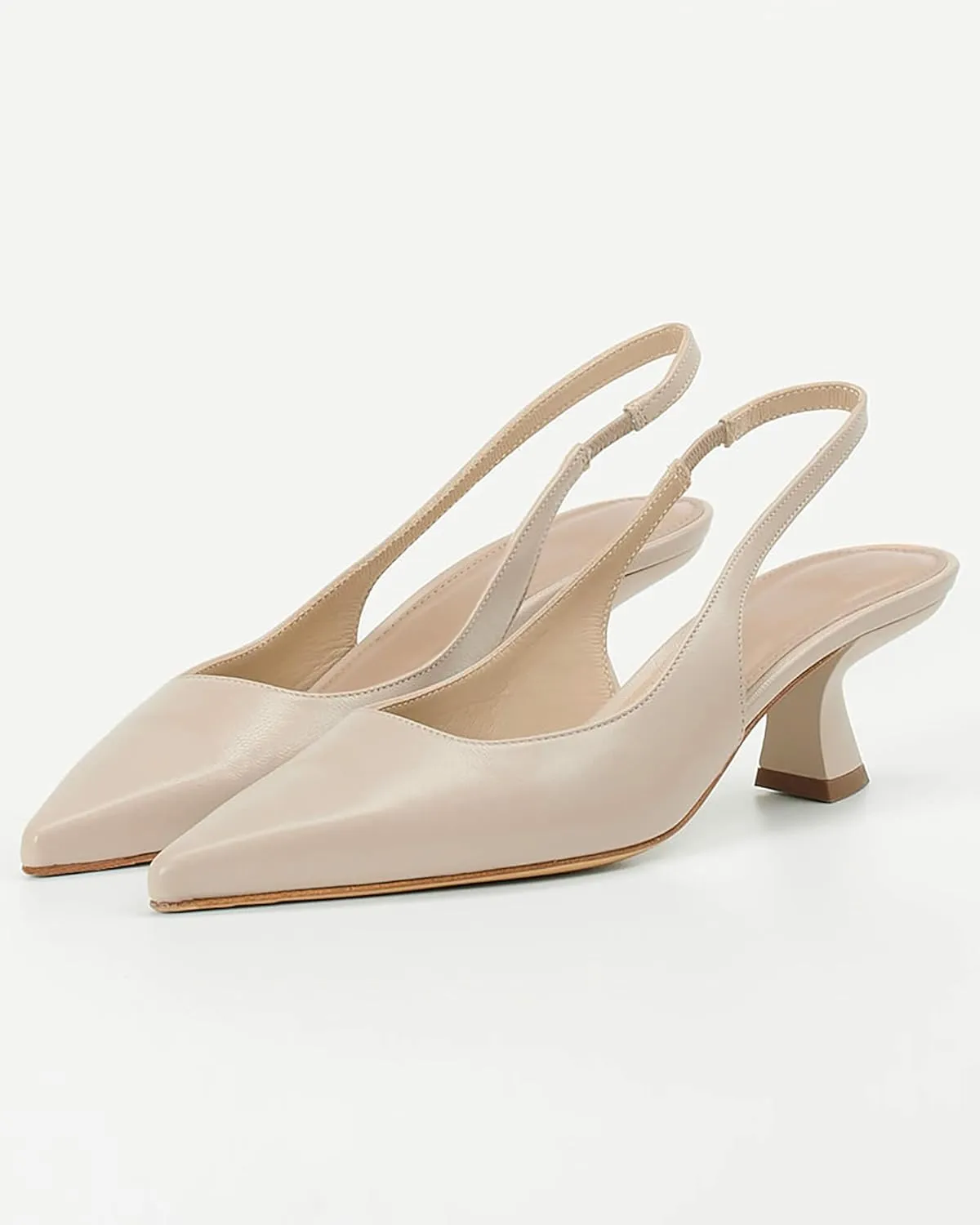 gihubafuil Women’s Low Kitten Heel Pumps Shoes Closed Pointed Toe Heels Casual Slingback Slip-on Dress Shoes