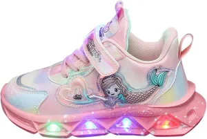 Girls Kids Light up Sneakers Pink Cute Strap Non Slip Port Shoes Toddler Ankle Lightweight Fashion Shoes