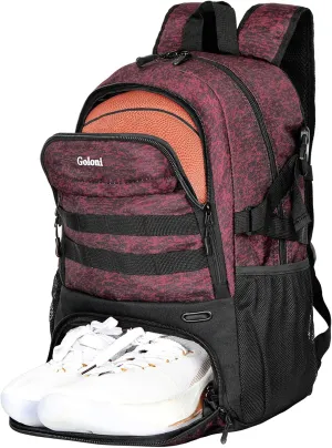 Goloni Basketball Backpack,Large Basketball Bag with Ball Compartment & Shoe Compartment,Sports Bag Fit Volleyball, soccer