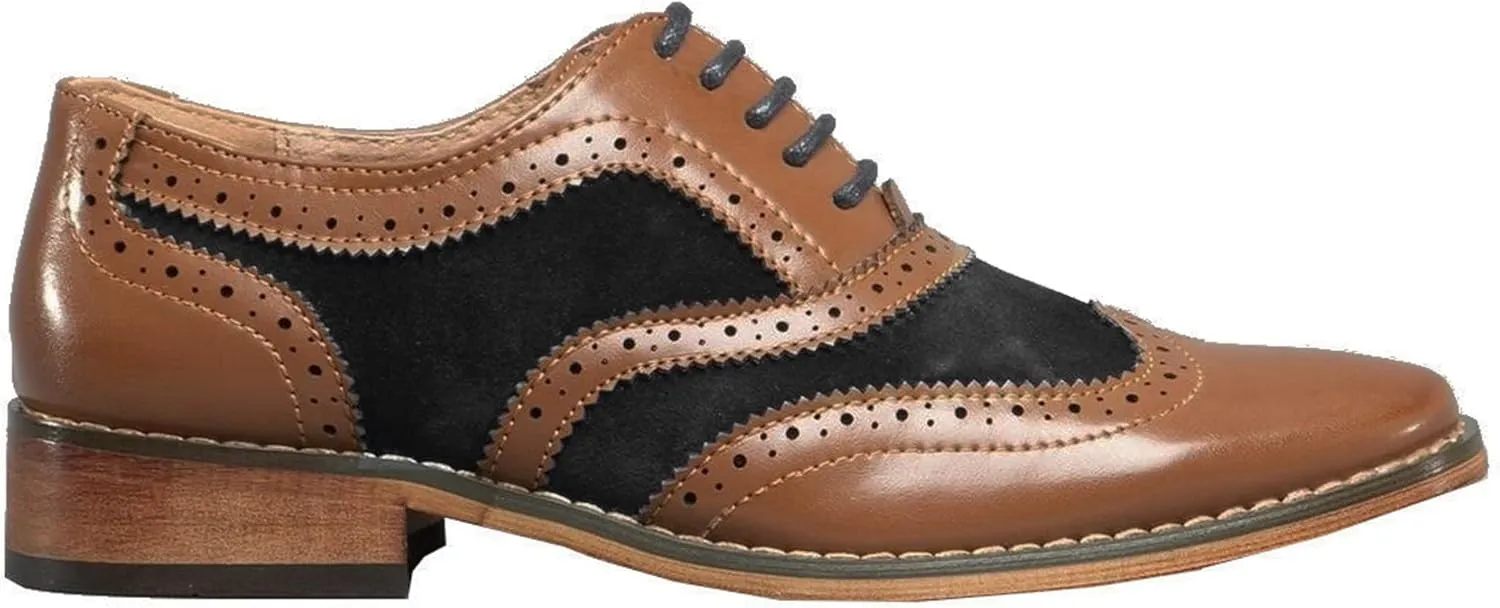 Goor Mens 5 Eye Brogue Oxford Shoes