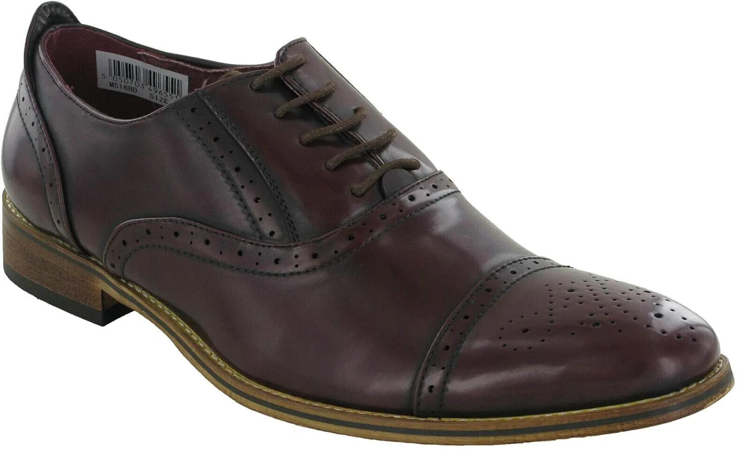 Goor Mens Capped Lace Oxford Brogue Shoes