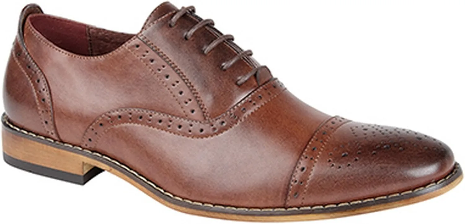 Goor Mens Capped Lace Oxford Brogue Shoes