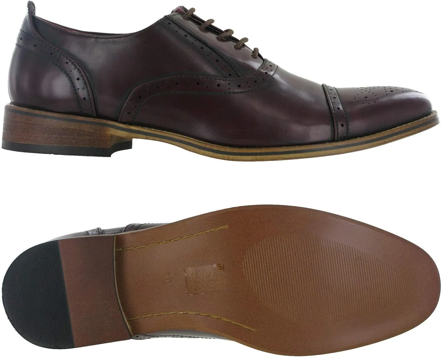 Goor Mens Capped Lace Oxford Brogue Shoes
