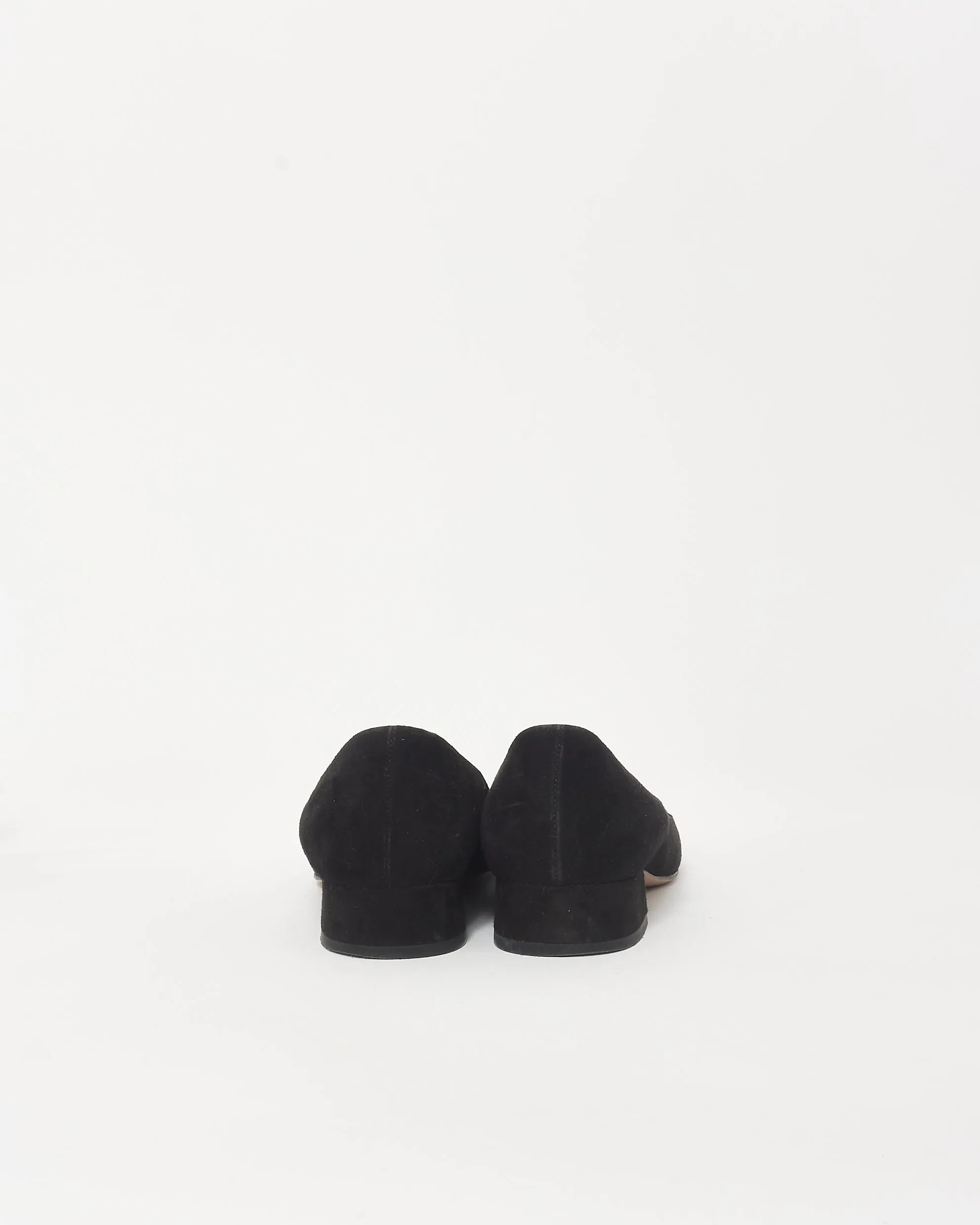 Gucci Black Suede & Crystal GG Logo Block Heel Pumps - 37