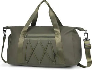 Gym Bag for Women, Travel Duffel Bag with Shoes Compartment & Dry Wet Separated Pocket, Water Resistant Sports Gym Tote Bag Overnight Bag Weekender Bag Training Handbag Yoga Bag - Olive Green