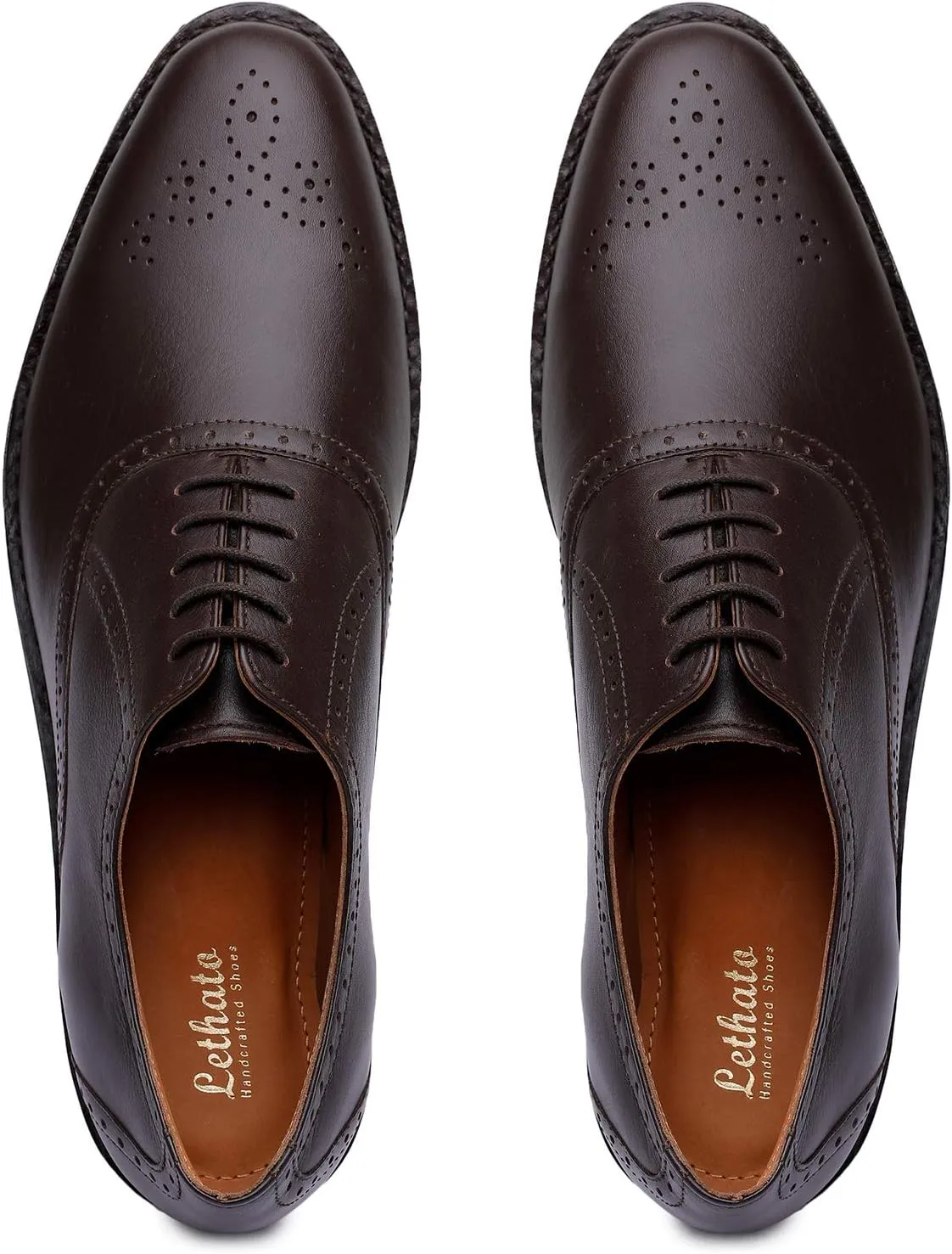 Handmade Brogue Oxford Goodyear Welted Genuine Leather Lace up Dress Shoes