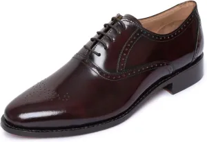 Handmade Brogue Oxford Goodyear Welted Genuine Leather Lace up Dress Shoes