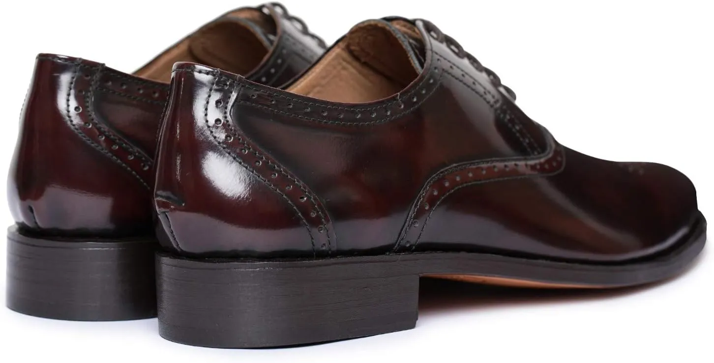 Handmade Brogue Oxford Goodyear Welted Genuine Leather Lace up Dress Shoes