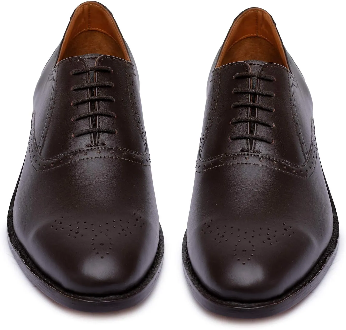 Handmade Brogue Oxford Goodyear Welted Genuine Leather Lace up Dress Shoes