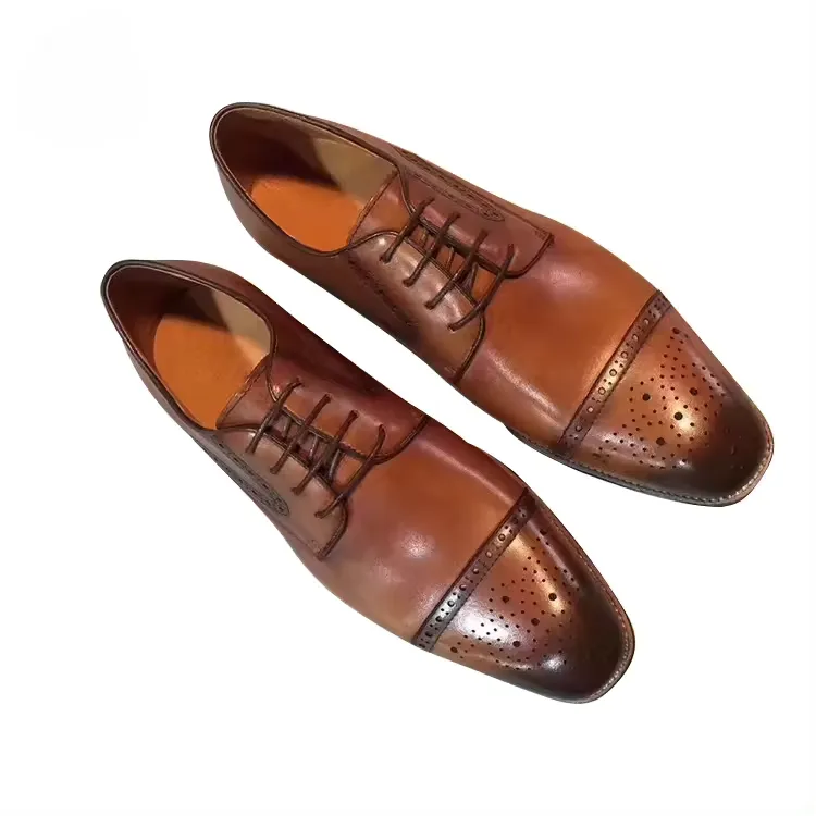Handmade Full Grain Leather Brogue Dress Shoes