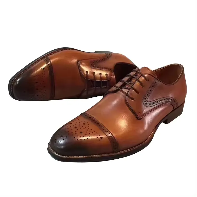 Handmade Full Grain Leather Brogue Dress Shoes