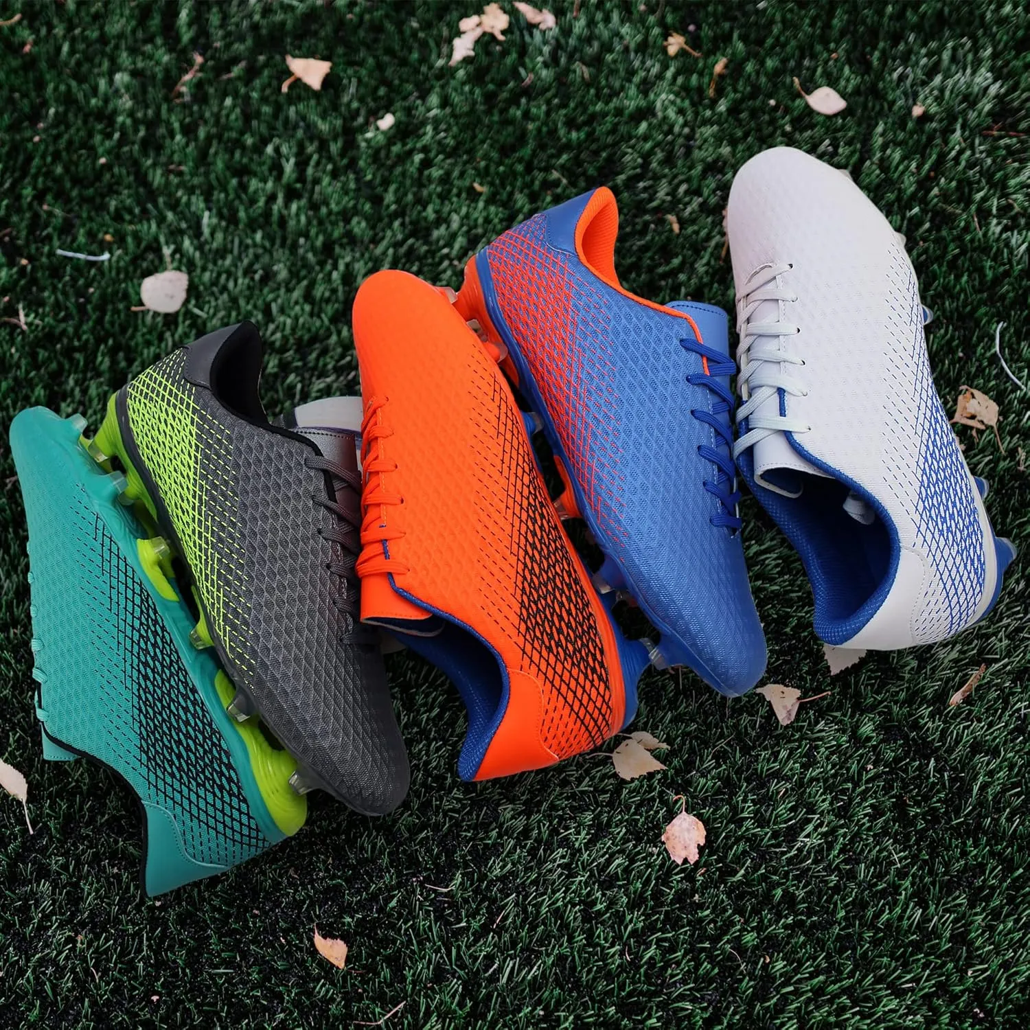 Hawkwell Men's Athletic Soccer Shoes Big Kids Youth Outdoor Training Firm Ground Soccer Cleats