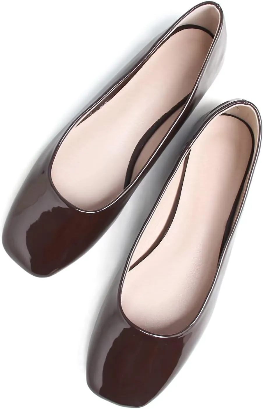 Hee grand Women's Flats Square Toe Ballet Shoes Casual Flats Satin Dress Shoes Comfort Slip-On Loafers