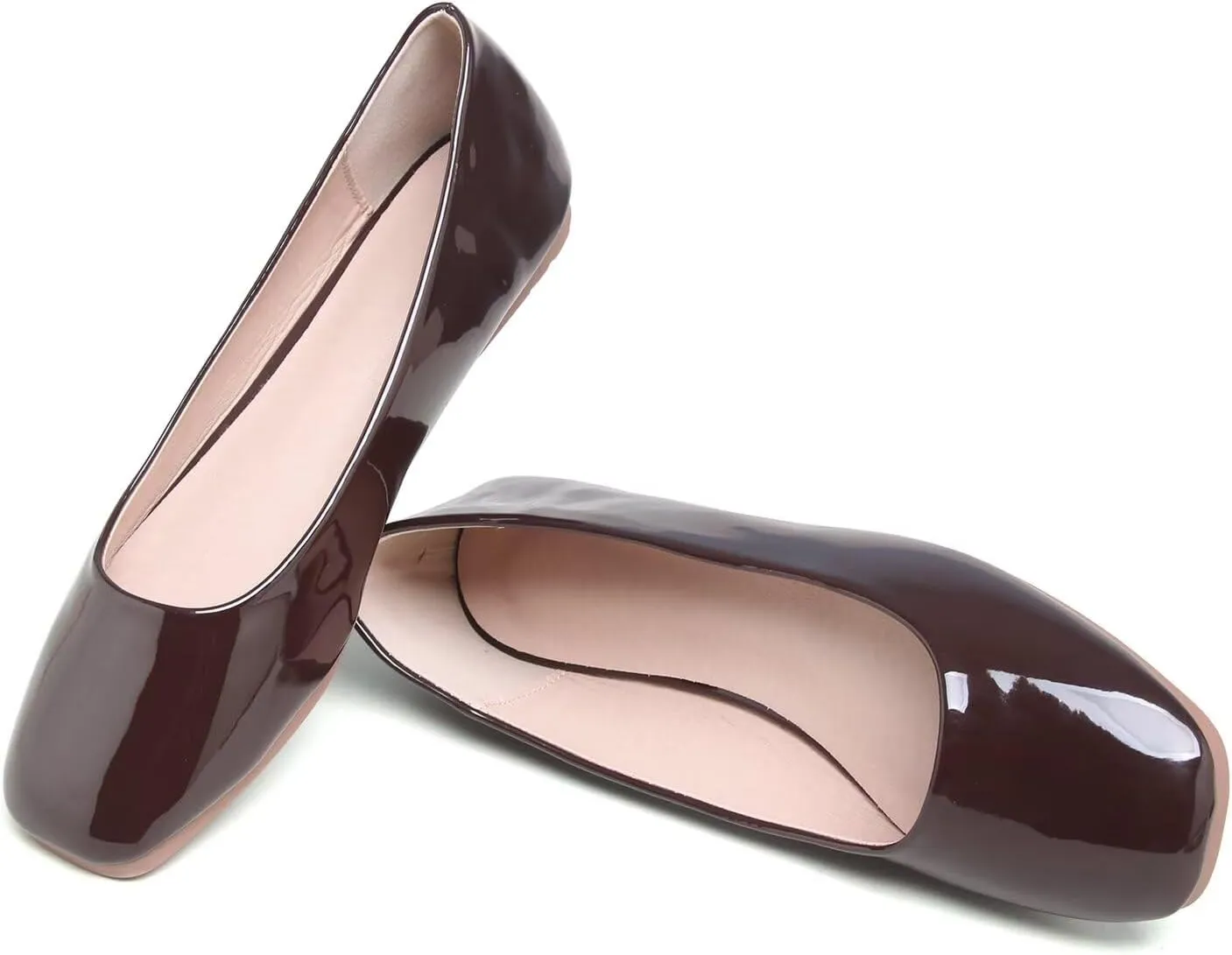 Hee grand Women's Flats Square Toe Ballet Shoes Casual Flats Satin Dress Shoes Comfort Slip-On Loafers