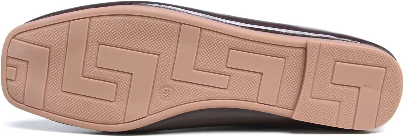 Hee grand Women's Flats Square Toe Ballet Shoes Casual Flats Satin Dress Shoes Comfort Slip-On Loafers