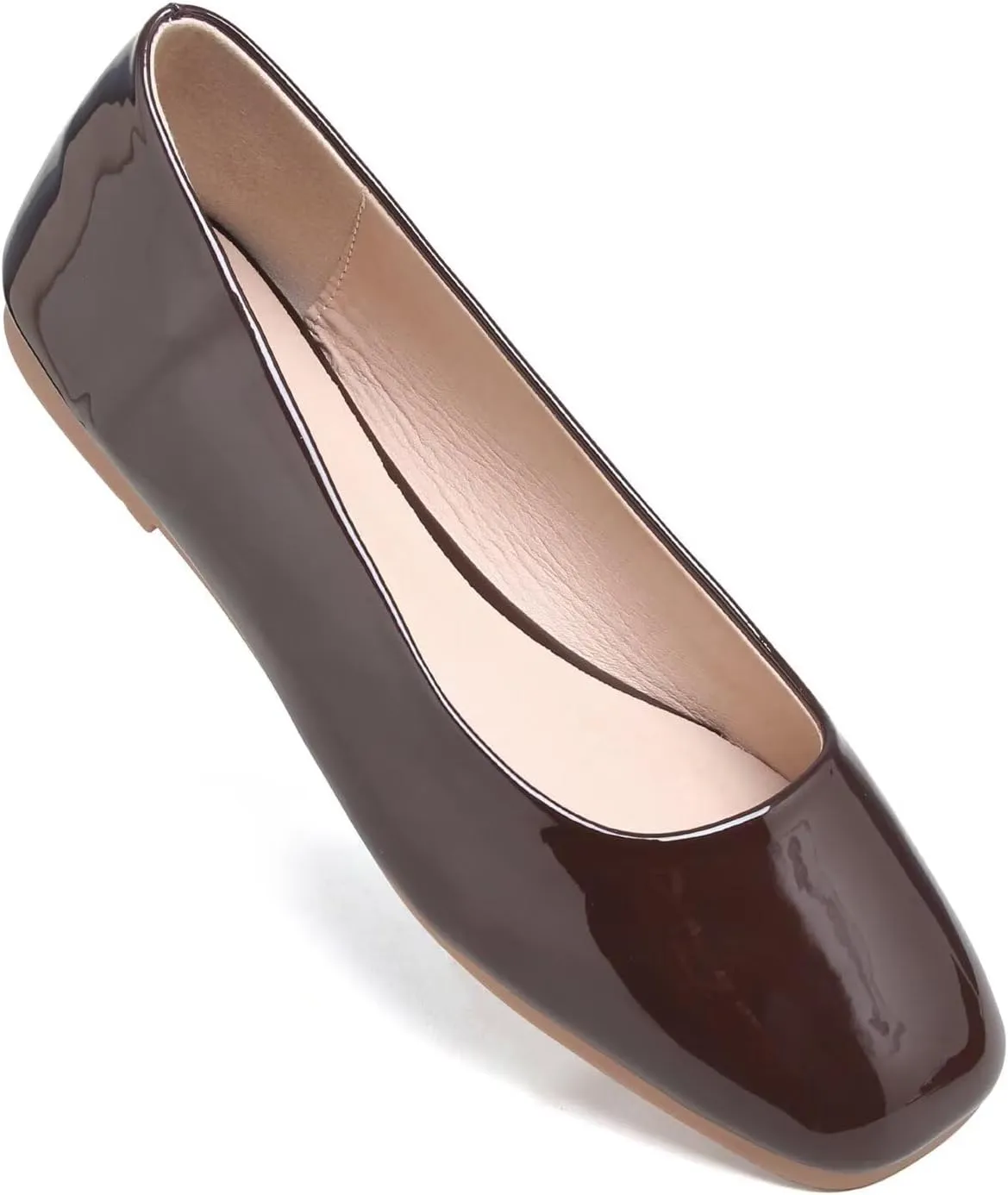 Hee grand Women's Flats Square Toe Ballet Shoes Casual Flats Satin Dress Shoes Comfort Slip-On Loafers