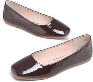 Hee grand Women's Flats Square Toe Ballet Shoes Casual Flats Satin Dress Shoes Comfort Slip-On Loafers