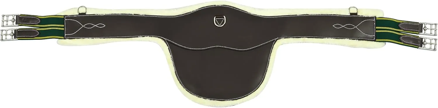 Henri de Rivel Anatomic Jumping Belly Guard Girth with Sherpa Fleece-Havana-50