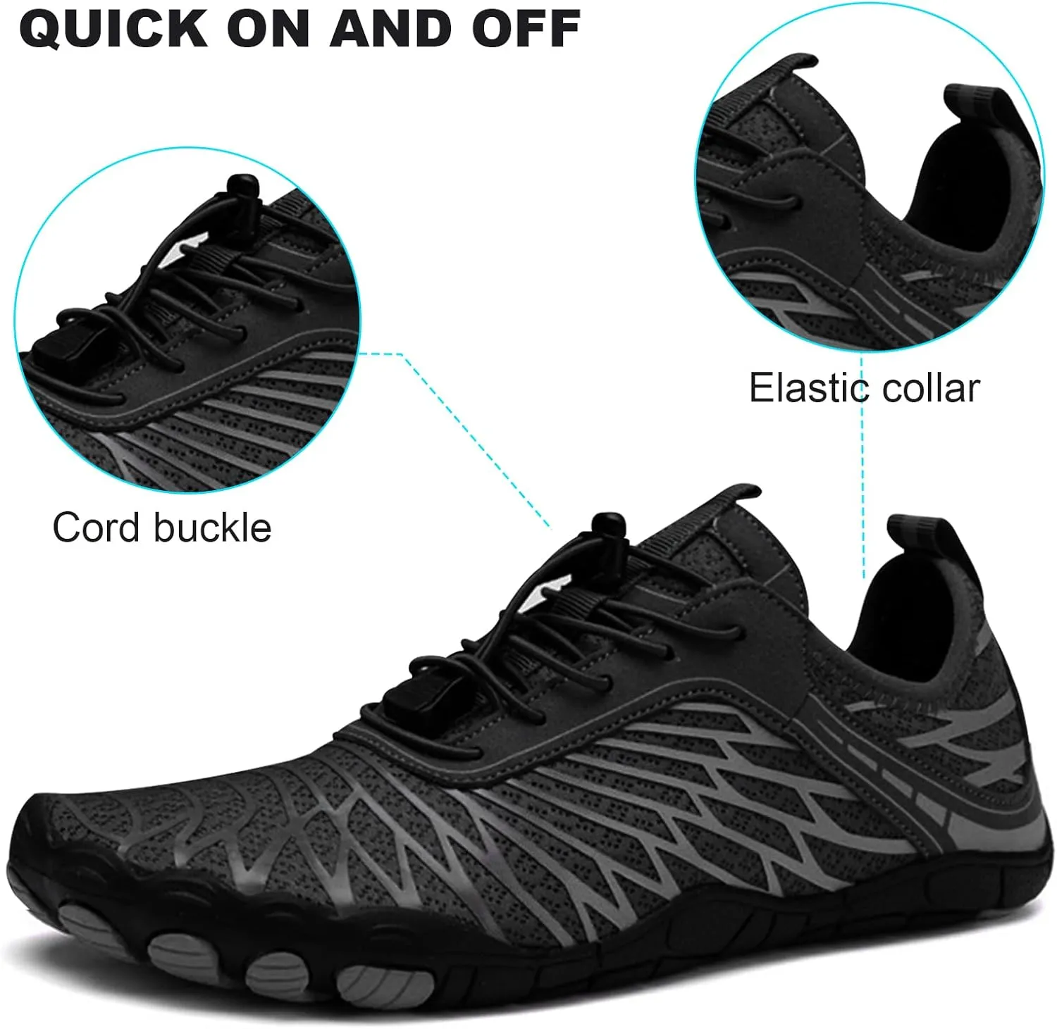 Hike Barefoot Water Shoes, Grounded Footwear Pro Barefoot Shoes Women Men, Non-Slip Athletic Hiking Trail Running Shoe, Breathable Zero Drop Water Shoe Wide Toe Box