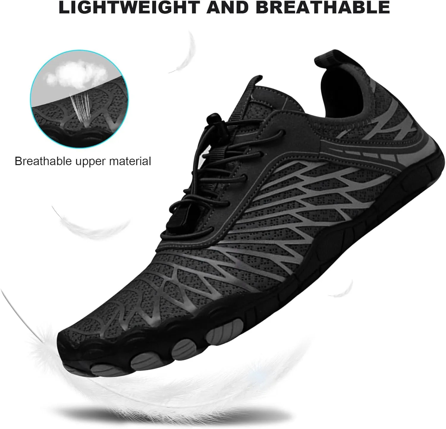 Hike Barefoot Water Shoes, Grounded Footwear Pro Barefoot Shoes Women Men, Non-Slip Athletic Hiking Trail Running Shoe, Breathable Zero Drop Water Shoe Wide Toe Box