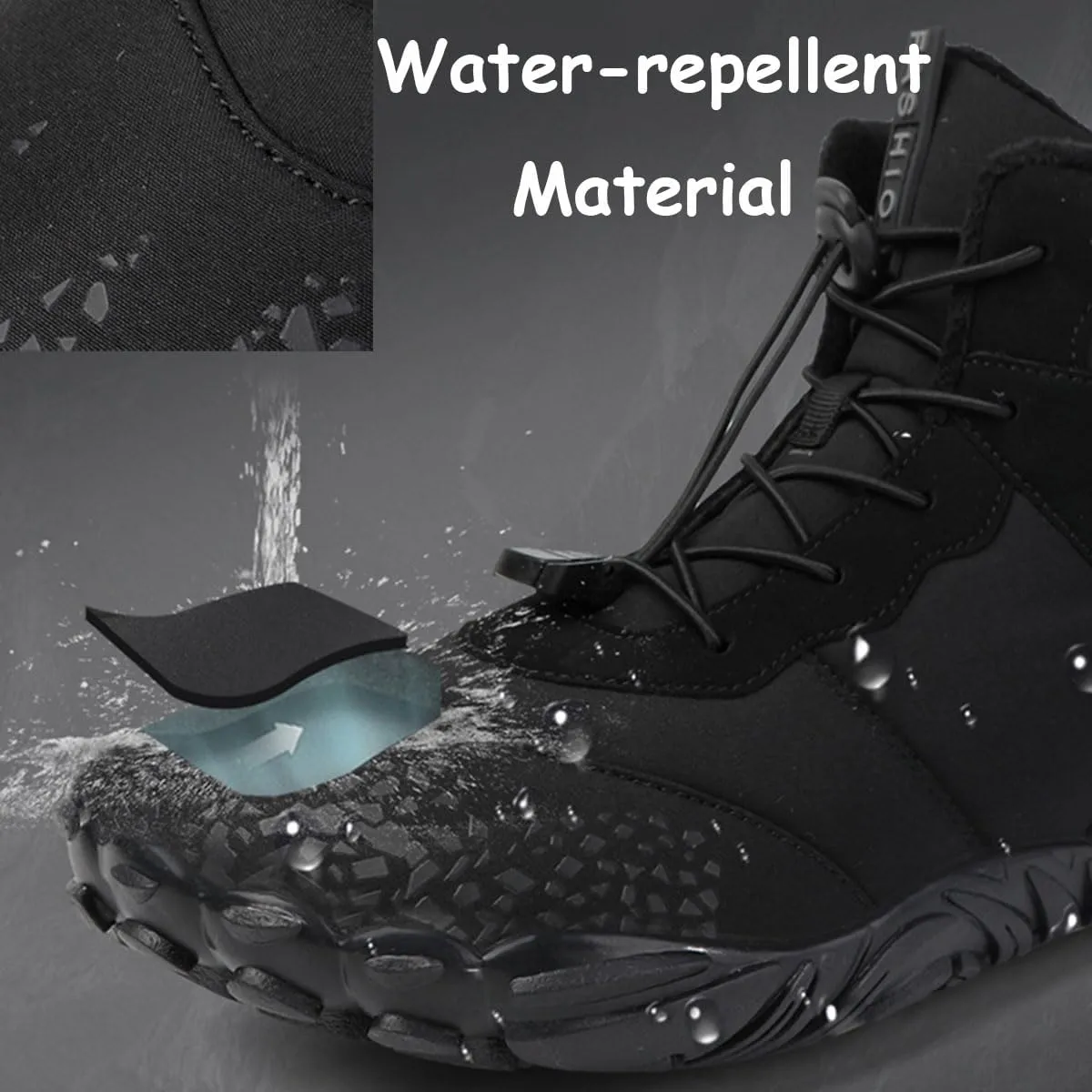 Hike Winter Footwear Barefoot Womens, Warm Waterproof Hiking Winter Barefoot Shoes Men, Anti-slip Barefoot Boots Winter