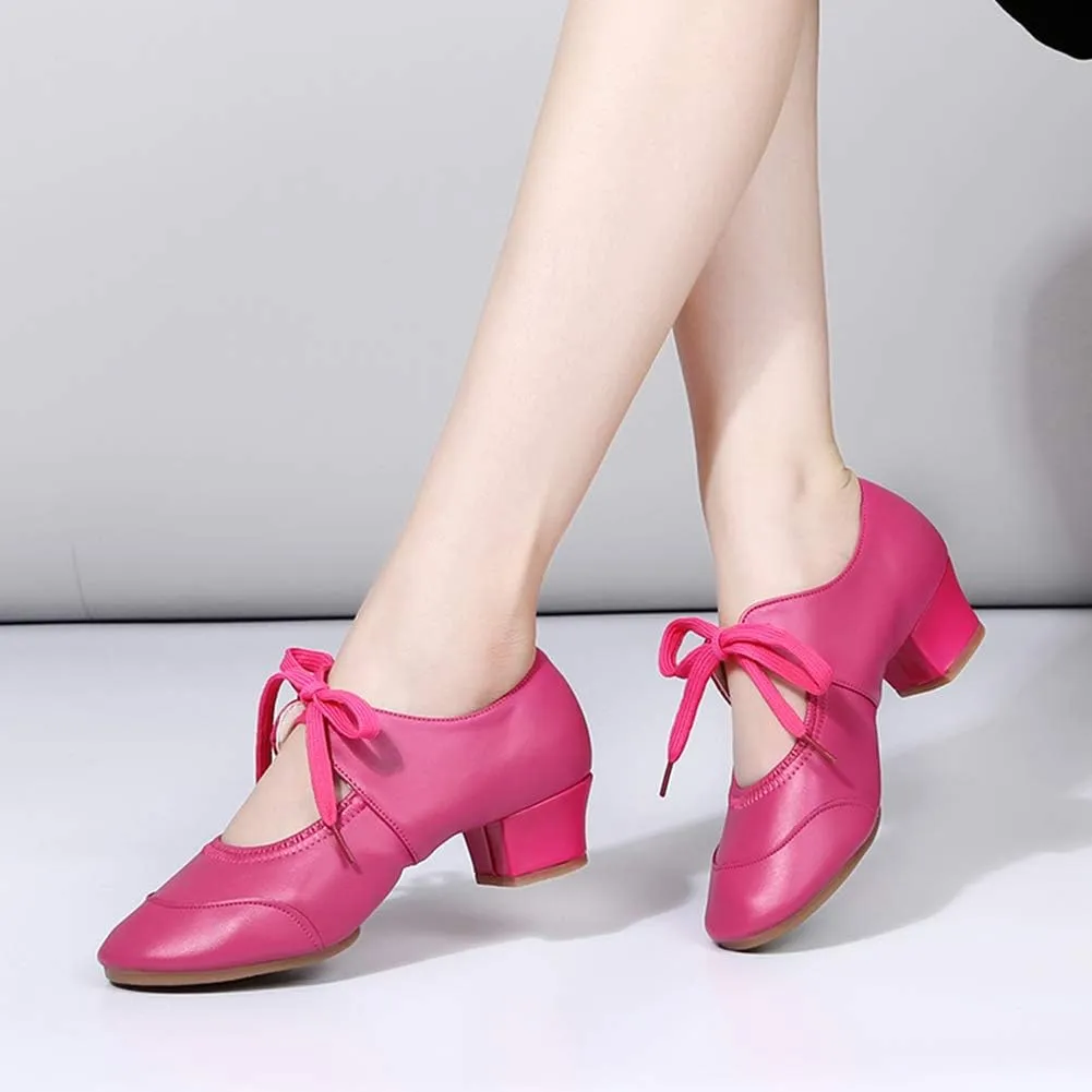 HIPPOSEUS Women's Latin Dance Practice Shoes Split Sole Ballroom Dance Training Shoes,Model 215