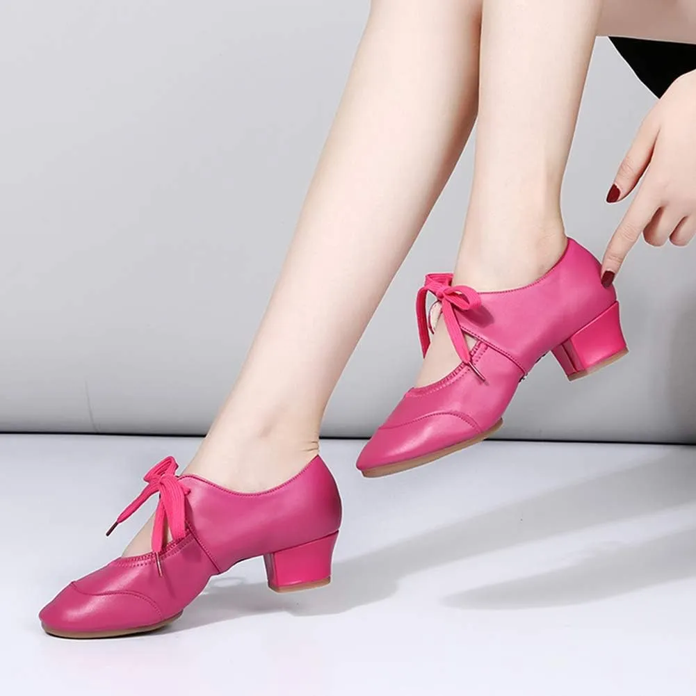 HIPPOSEUS Women's Latin Dance Practice Shoes Split Sole Ballroom Dance Training Shoes,Model 215