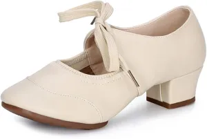HIPPOSEUS Women's Latin Dance Practice Shoes Split Sole Ballroom Dance Training Shoes,Model 215