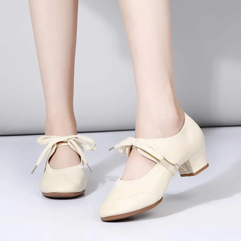 HIPPOSEUS Women's Latin Dance Practice Shoes Split Sole Ballroom Dance Training Shoes,Model 215