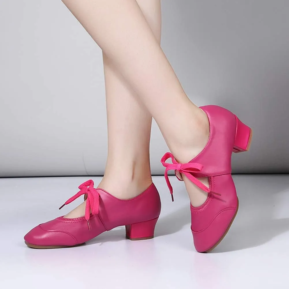 HIPPOSEUS Women's Latin Dance Practice Shoes Split Sole Ballroom Dance Training Shoes,Model 215