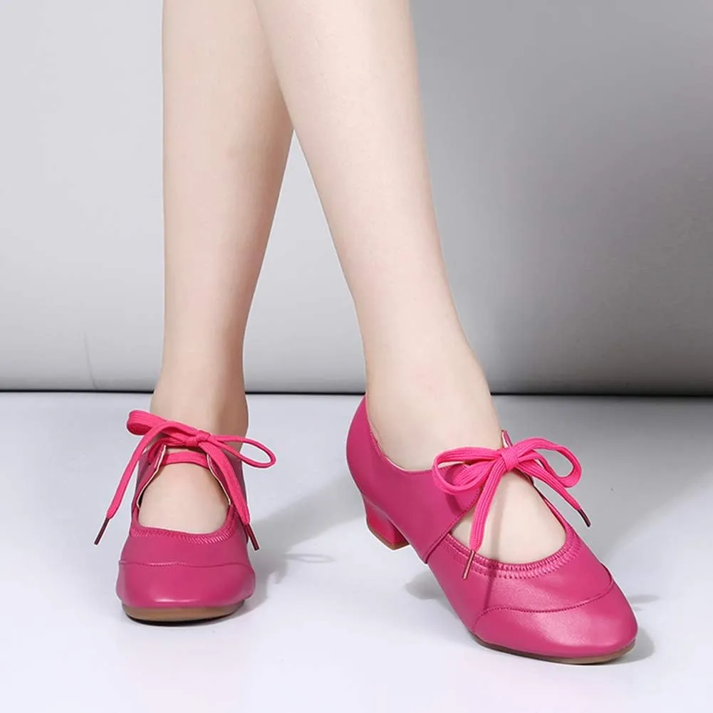 HIPPOSEUS Women's Latin Dance Practice Shoes Split Sole Ballroom Dance Training Shoes,Model 215