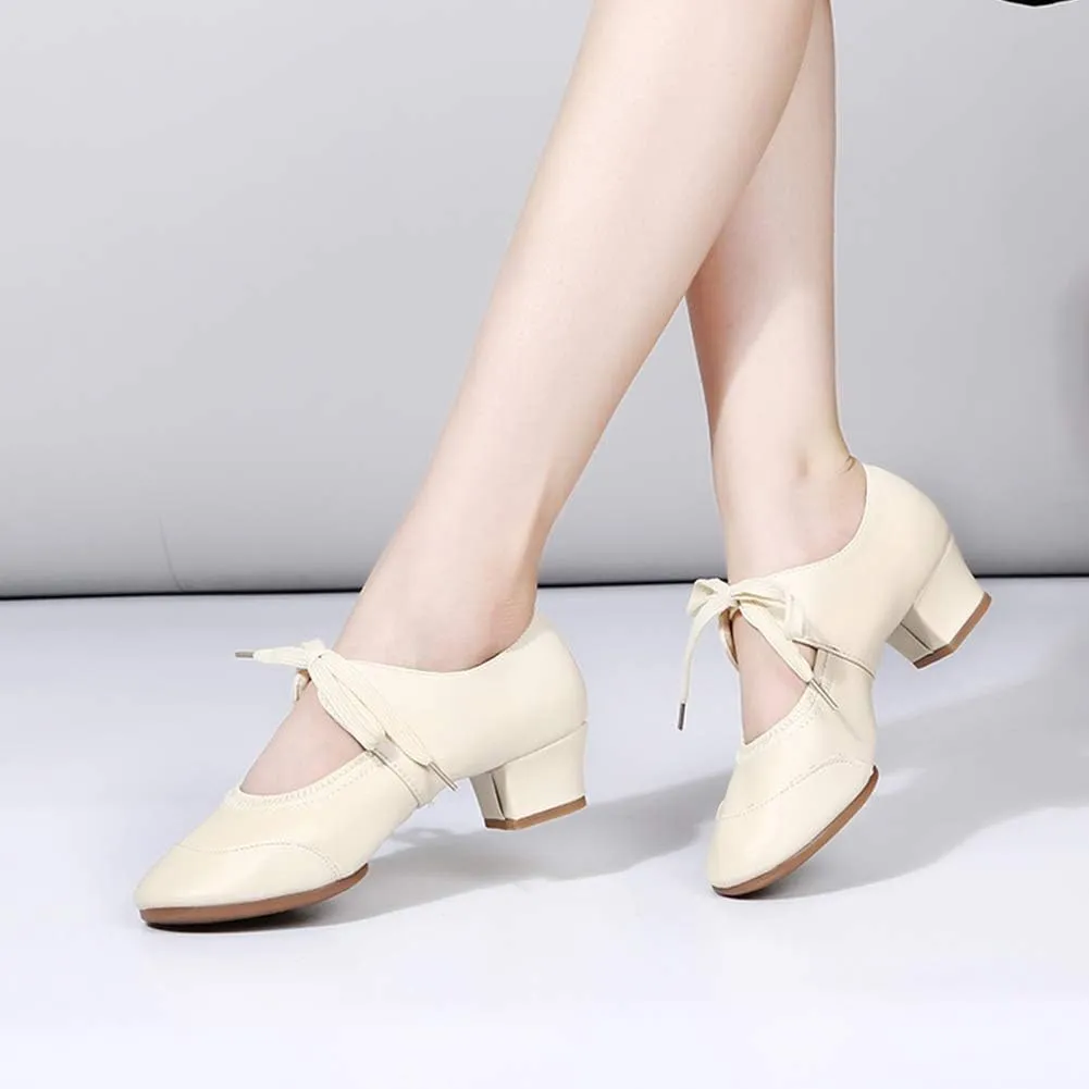 HIPPOSEUS Women's Latin Dance Practice Shoes Split Sole Ballroom Dance Training Shoes,Model 215