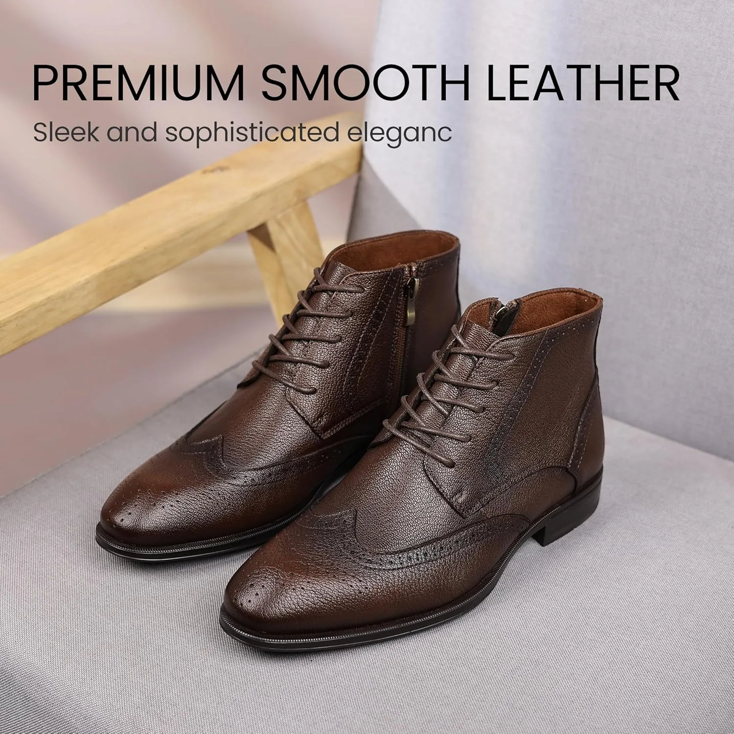 Holy dove Chelsea Boots Men – Genuine Leather,Chelsea Boots for Men with Side Zipper, Casual Slip-On Ankle Boots, Chukka & Oxford Style Dress Boots
