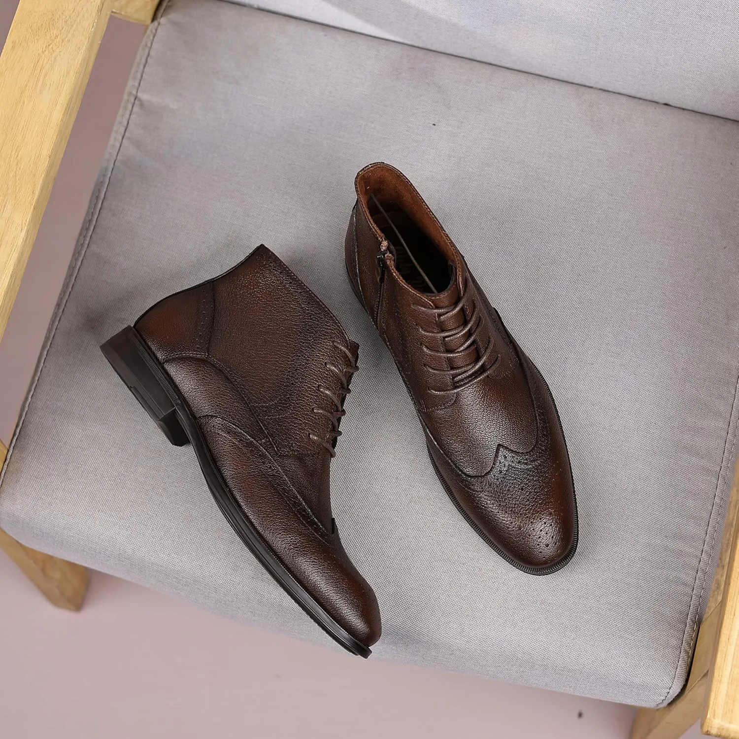Holy dove Chelsea Boots Men – Genuine Leather,Chelsea Boots for Men with Side Zipper, Casual Slip-On Ankle Boots, Chukka & Oxford Style Dress Boots