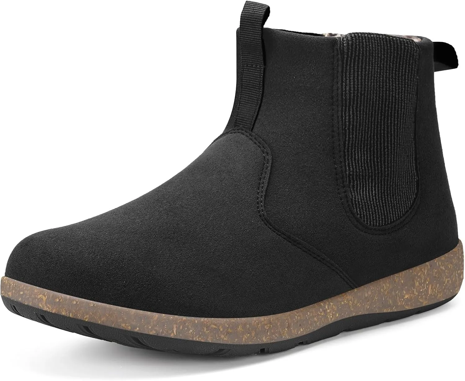 Hsyooes Womens Mens Chelsea Boots Minimalist Winter Snow Boots Wide Width Ankle Booties with Arch Support Slip-on Short Boot Shoes