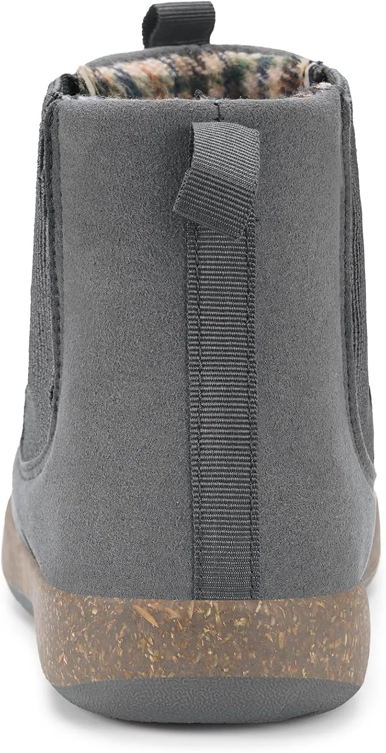 Hsyooes Womens Mens Chelsea Boots Minimalist Winter Snow Boots Wide Width Ankle Booties with Arch Support Slip-on Short Boot Shoes