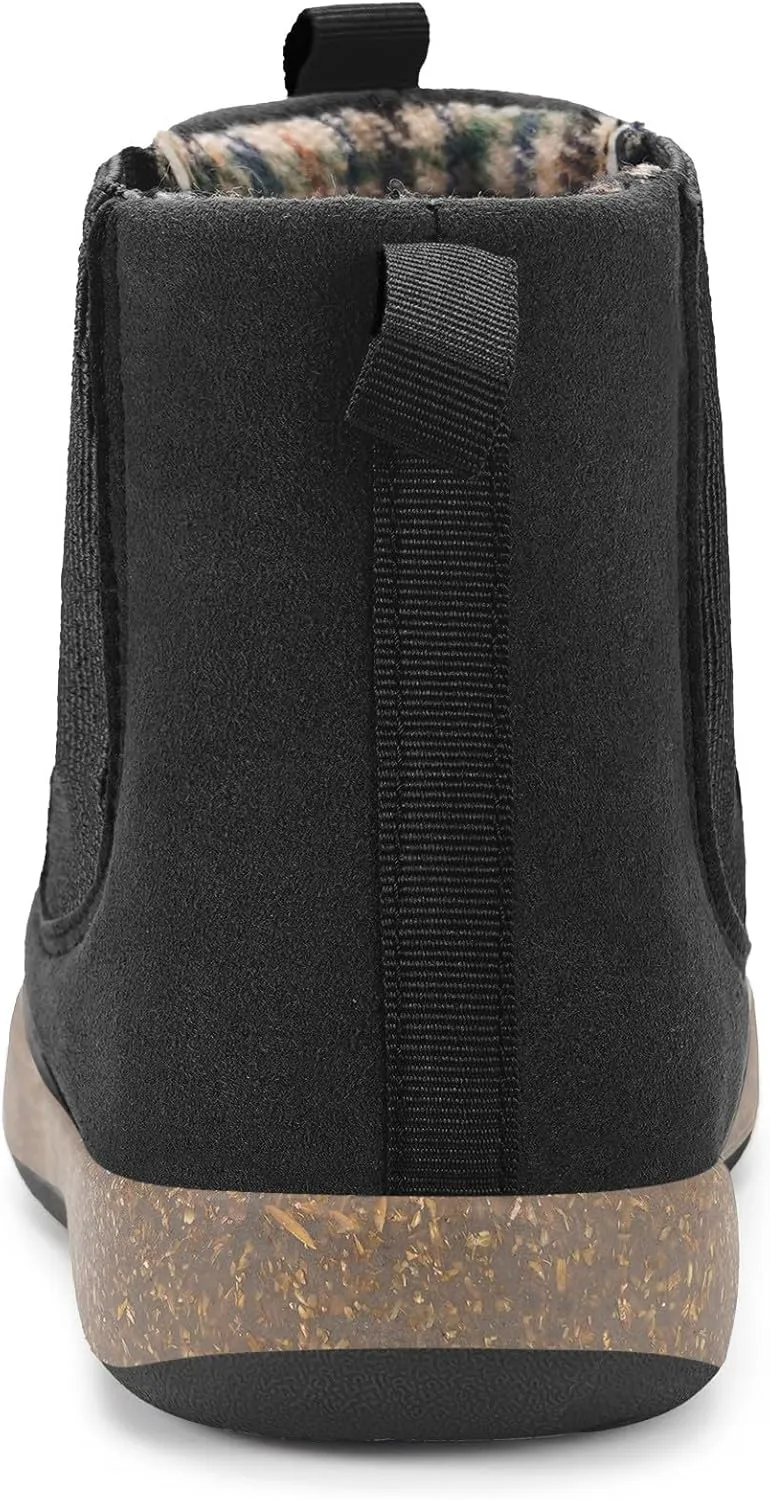 Hsyooes Womens Mens Chelsea Boots Minimalist Winter Snow Boots Wide Width Ankle Booties with Arch Support Slip-on Short Boot Shoes