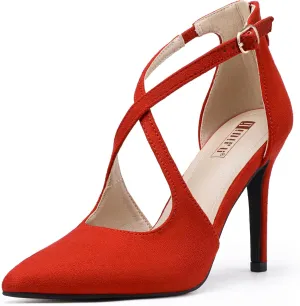 IDIFU IN4 Women's Pumps Closed Toe Stiletto Heels Strappy Wedding Bridal Office Homecoming Work Prom Dress Shoes Bride Comfortable Dressy Formal Pointed Toe Zip