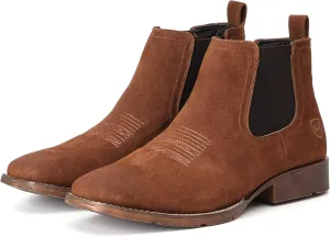 IUV Genuine Cowhide Suede Chelsea Boots For Men Western Boots Ankle Boot Casual Dress Slip On