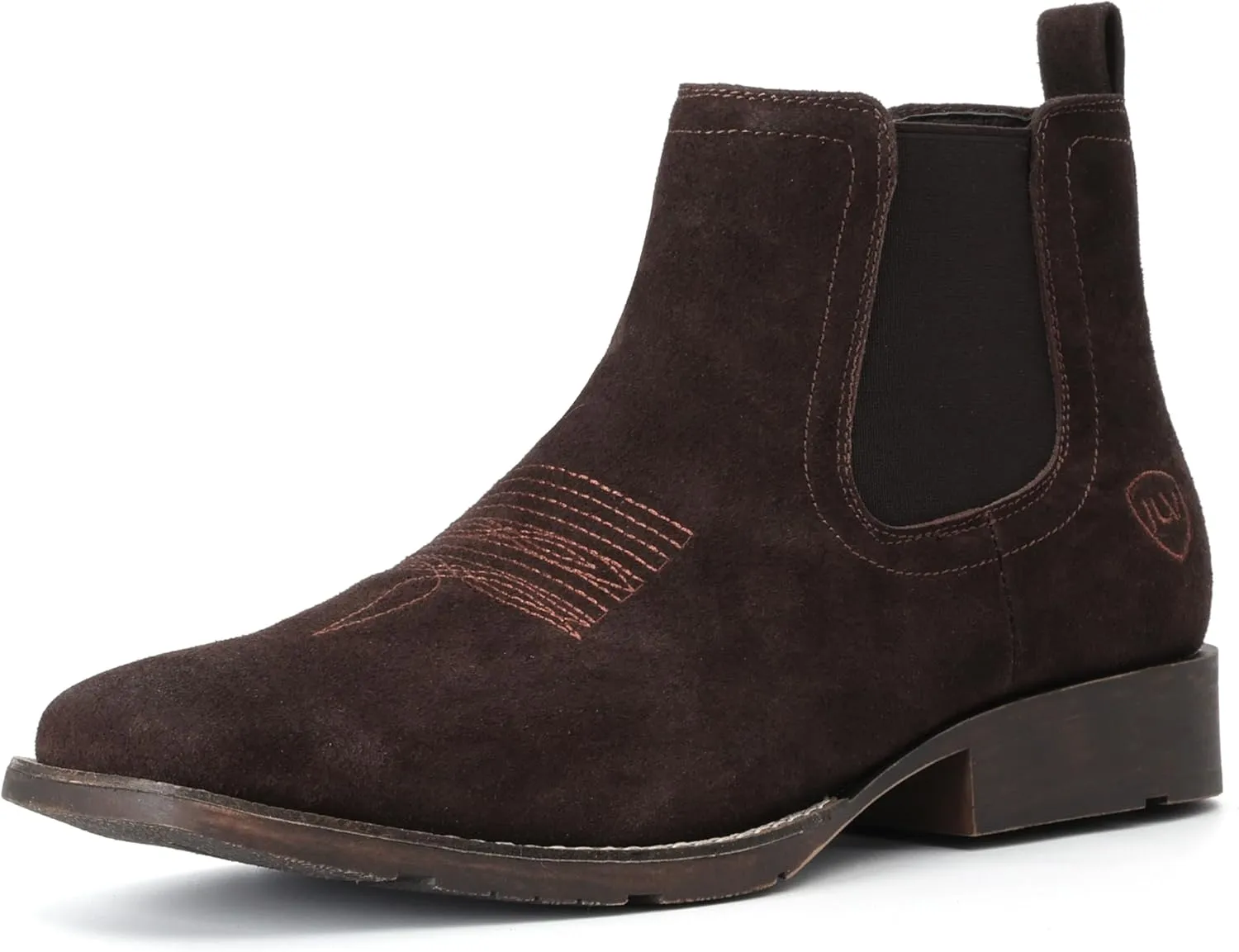 IUV Genuine Cowhide Suede Chelsea Boots For Men Western Boots Ankle Boot Casual Dress Slip On