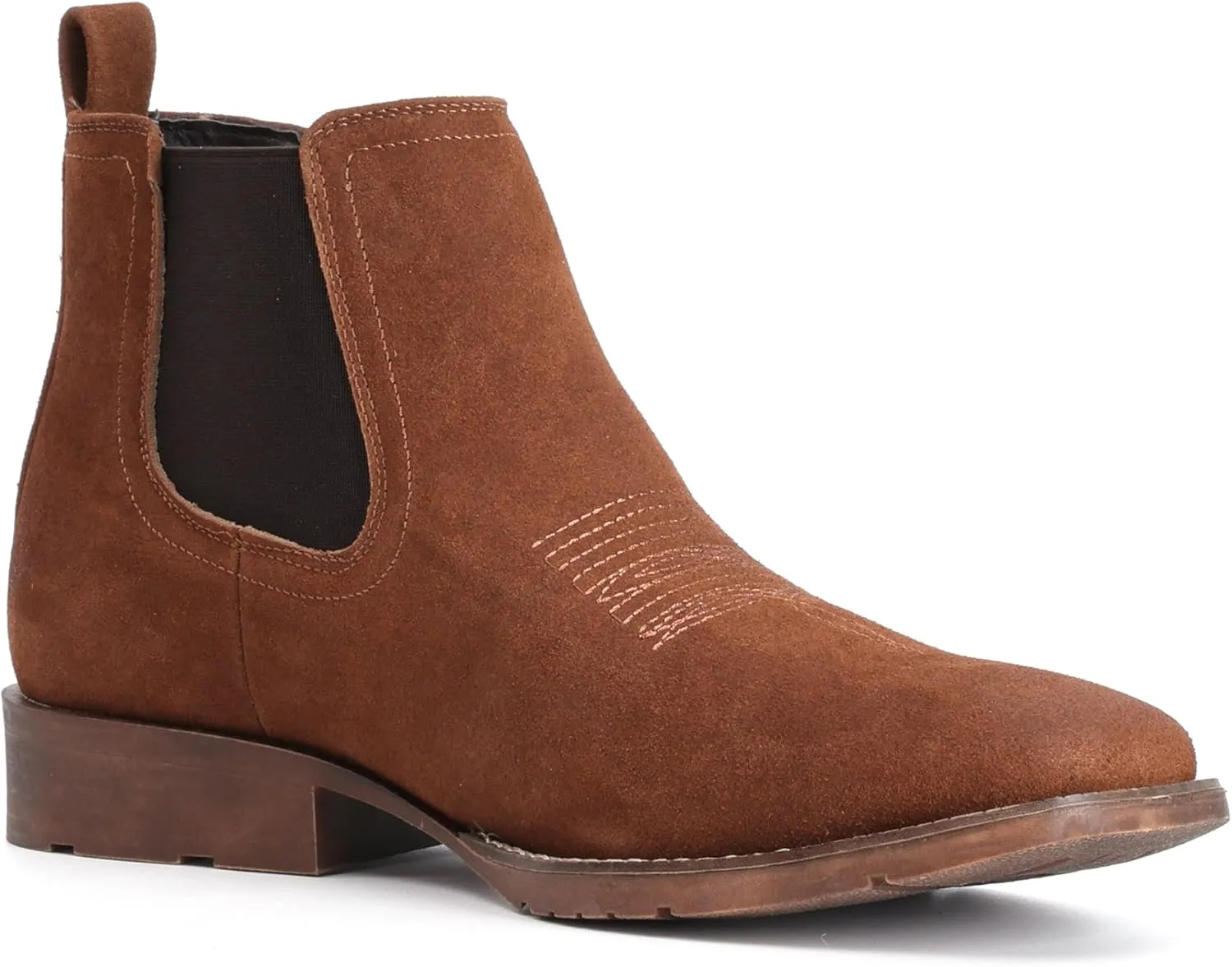 IUV Genuine Cowhide Suede Chelsea Boots For Men Western Boots Ankle Boot Casual Dress Slip On