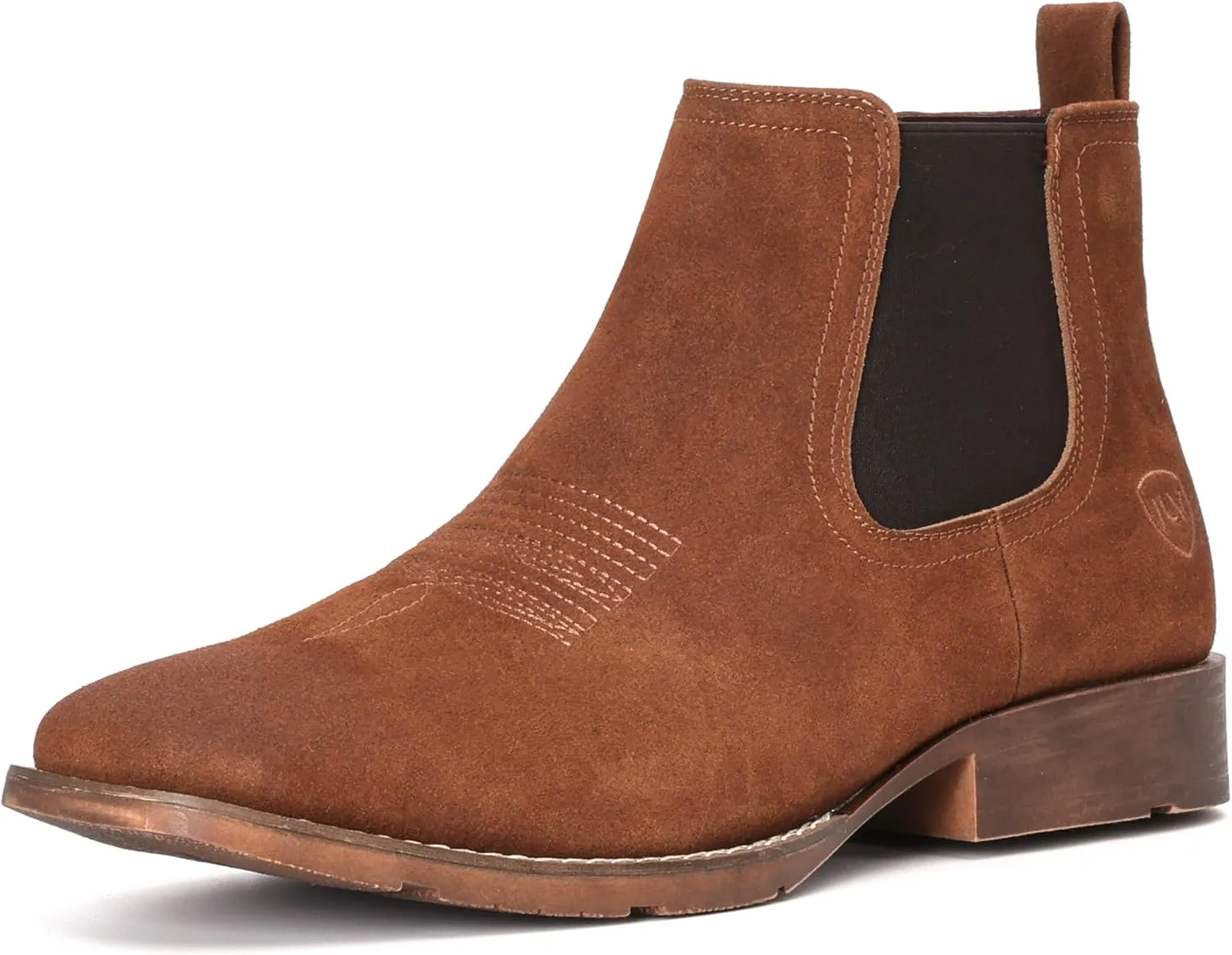 IUV Genuine Cowhide Suede Chelsea Boots For Men Western Boots Ankle Boot Casual Dress Slip On