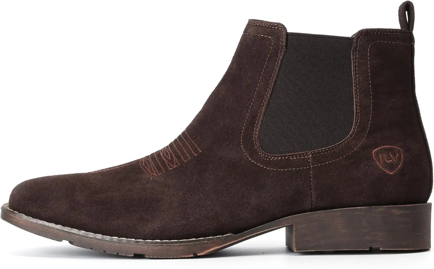 IUV Genuine Cowhide Suede Chelsea Boots For Men Western Boots Ankle Boot Casual Dress Slip On